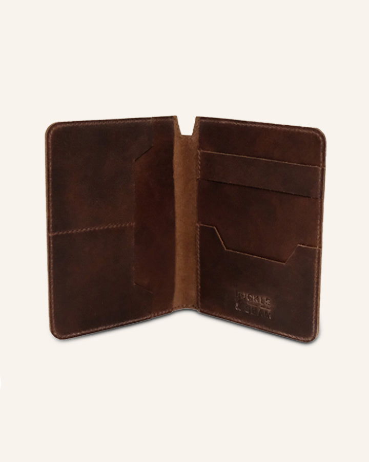 Leather Passport Holder Concorde Brown