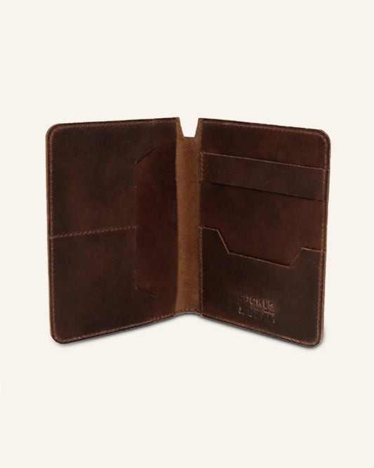 Leather Passport Holder Concorde Brown