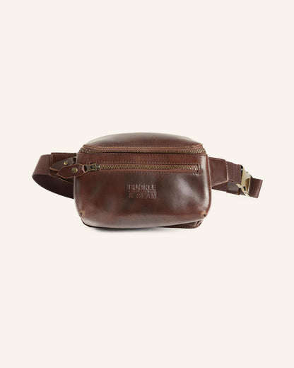 Leather Waist Bag Dash Brown | Dots