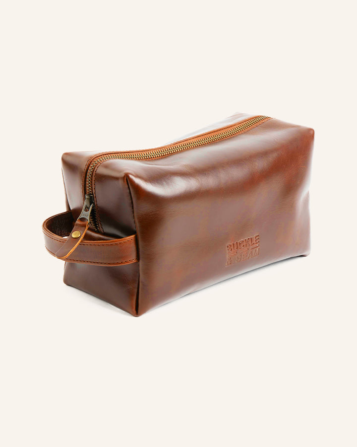 Leather washbag Everest