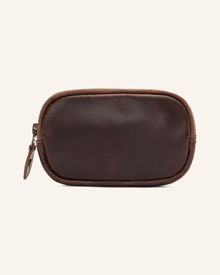 Leather Zip Pouch Karbon