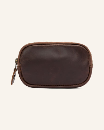 Leather Zip Pouch Karbon