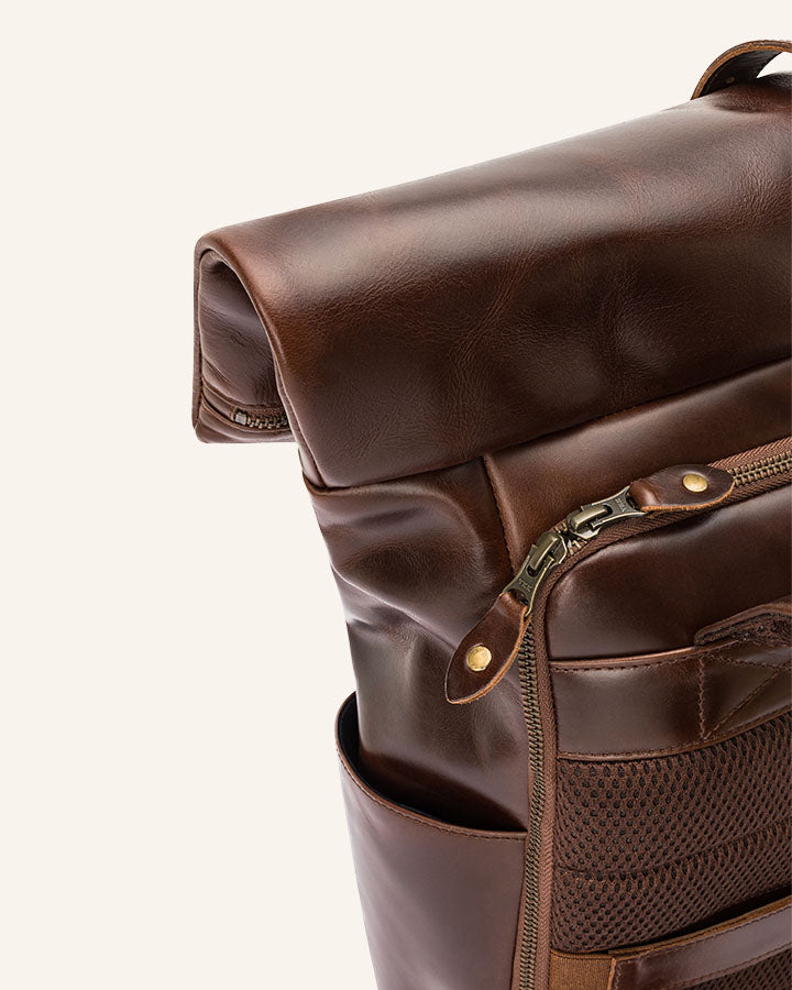 Leather Rolltop Backpack Norman