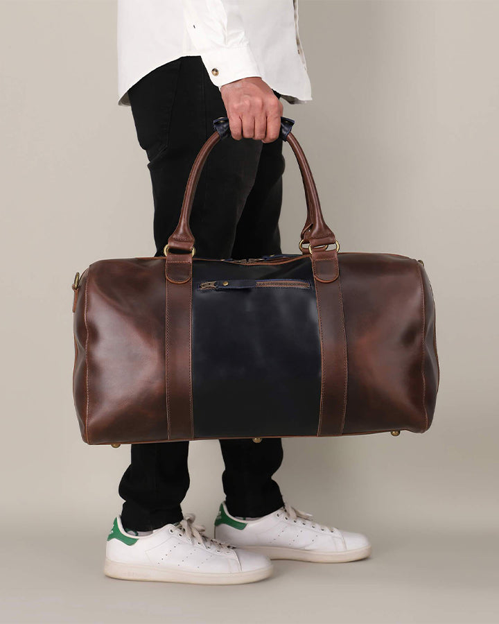 Leather Weekender Willow Mixmatch | Blue